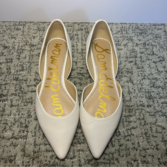 Sam Edelman White Rodney Pointed Toe Ballet Flats Size